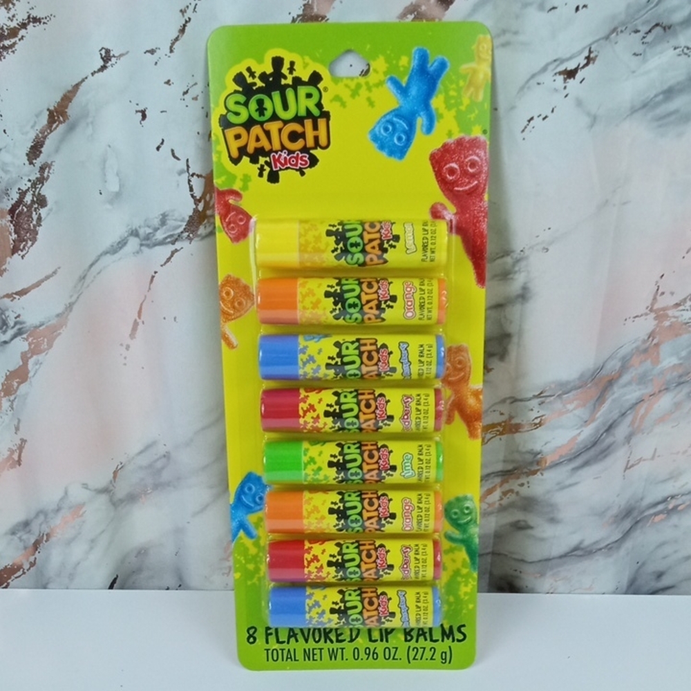 🛍️ Sour Patch Kids Flavored Lip Balm Pack - Assorted Colors